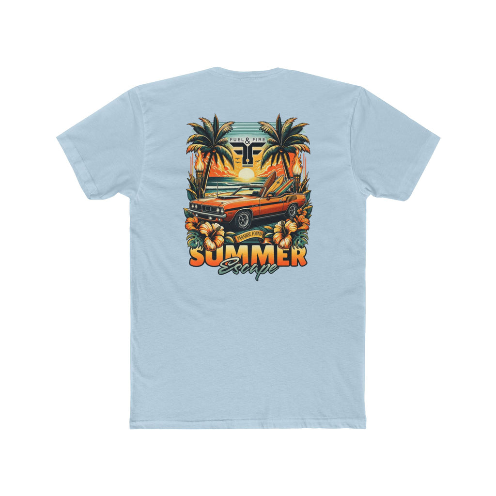 Summer Escape Cuda Tee — Vintage Palm Tree Surf Car Graphic T-Shirt