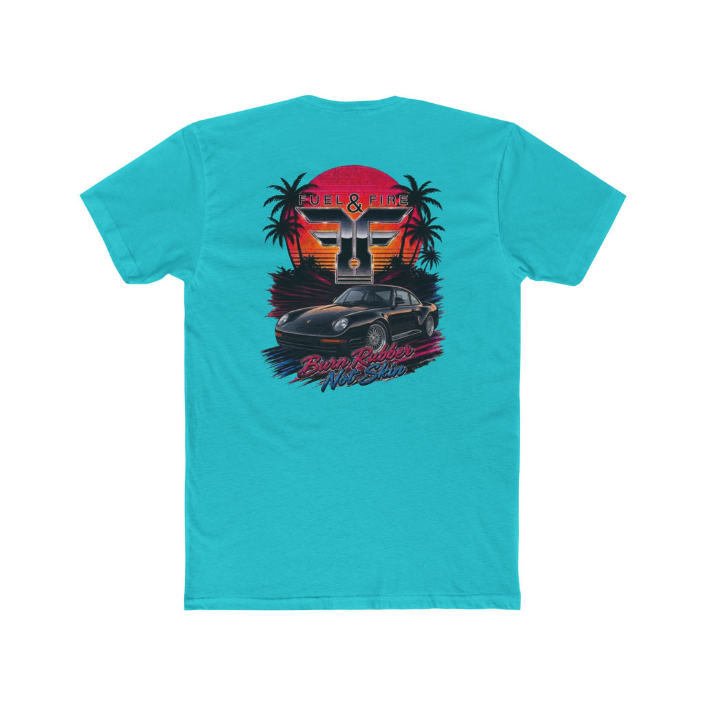 Retro Sunset 959 Tee — 'Sun & Speed' Vintage Palm Beach Graphic T-Shirt