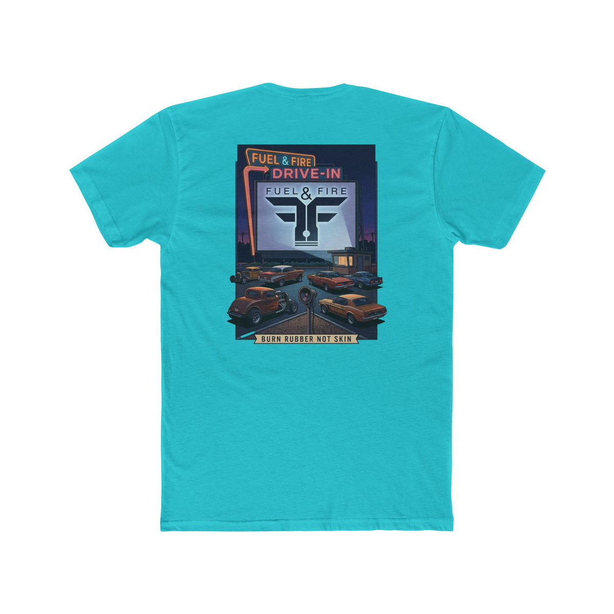Drive-In Retro Tee — 'Fuel & Fire' Vintage Car Poster T-Shirt