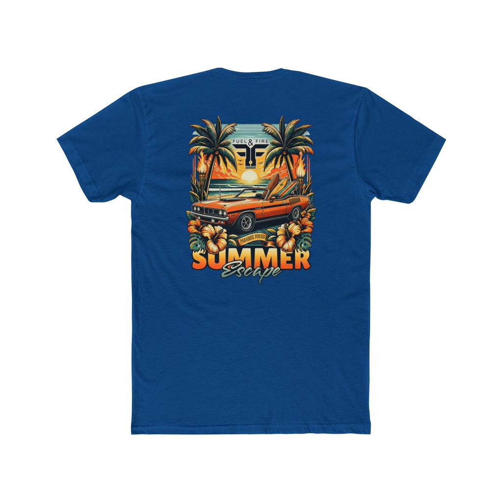 Summer Escape Cuda Tee — Vintage Palm Tree Surf Car Graphic T-Shirt