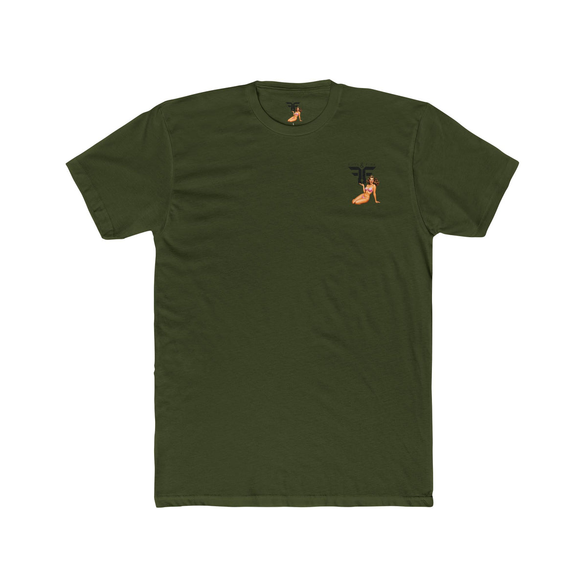 Fuel & Fire Pinup Hot Rod Tee — Retro Pin-up Car Graphic T-Shirt