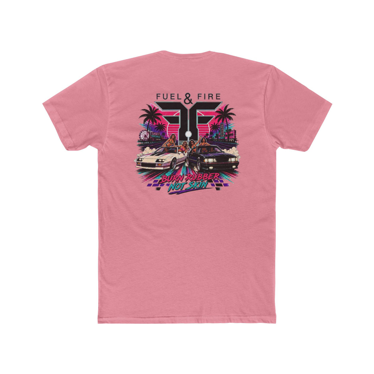 Retro 'Fuel & Fire' Racing T-Shirt — Vintage 80s Miami Car Tee