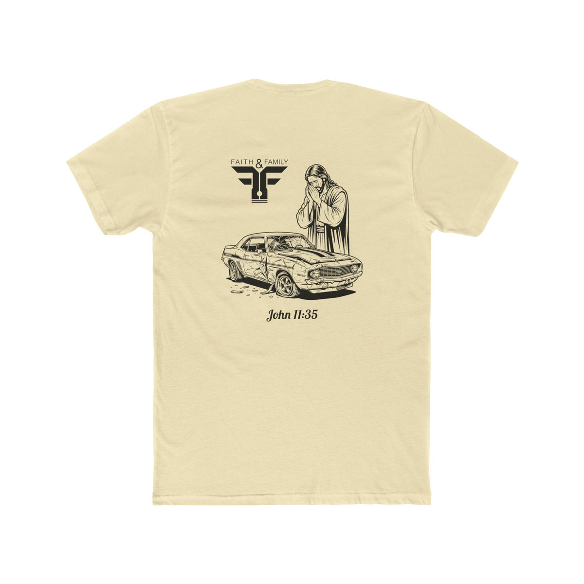 Christian Muscle Car T‑Shirt —  Jesus Wept "John 11:35"  Camaro Prayer Design