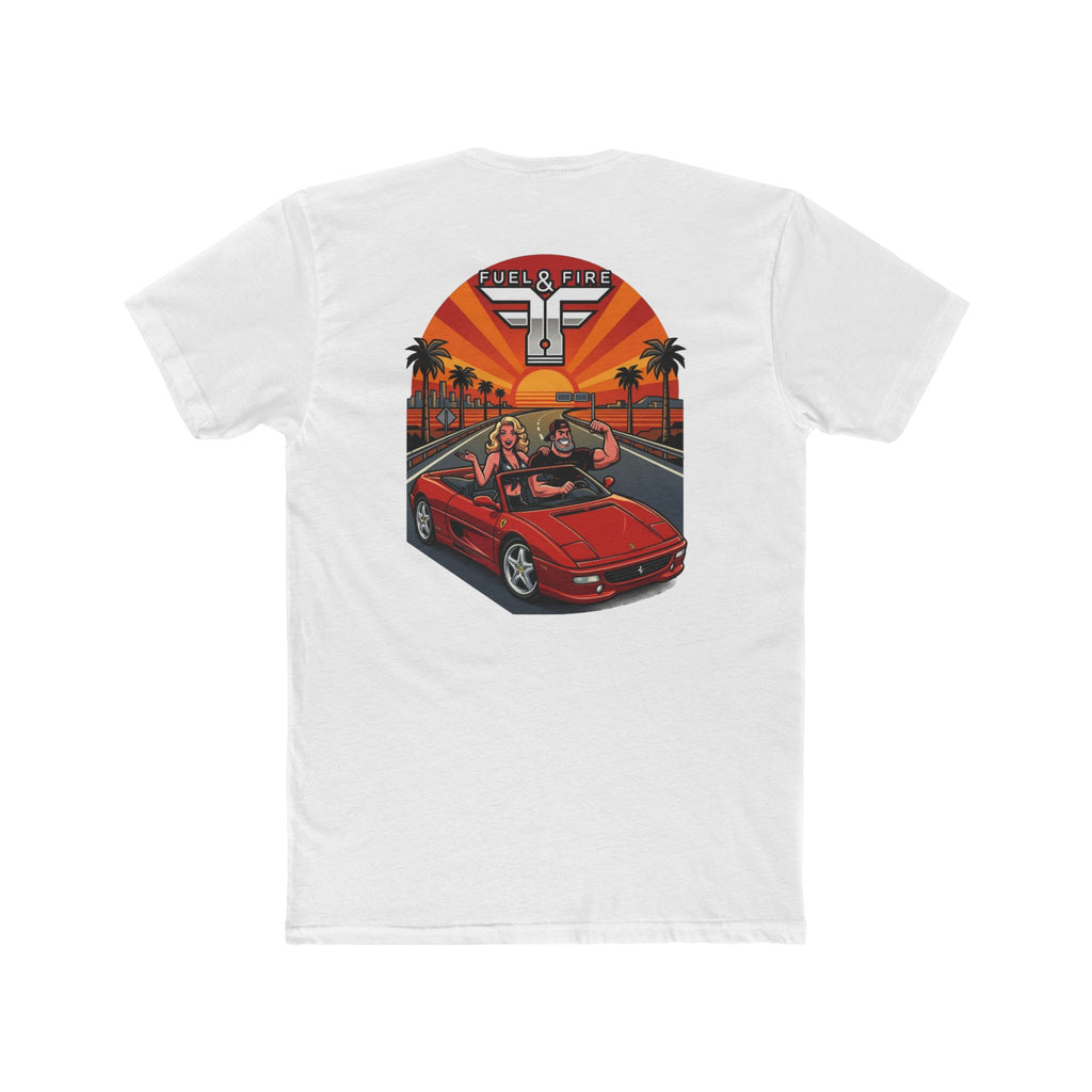 Big Block Bobby — Fuel & Fire Red Convertible Retro Tee