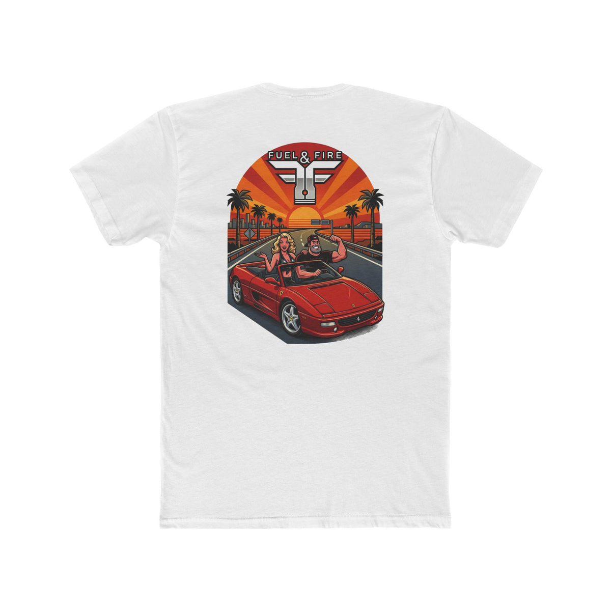 Big Block Bobby — Fuel & Fire Red Convertible Retro Tee