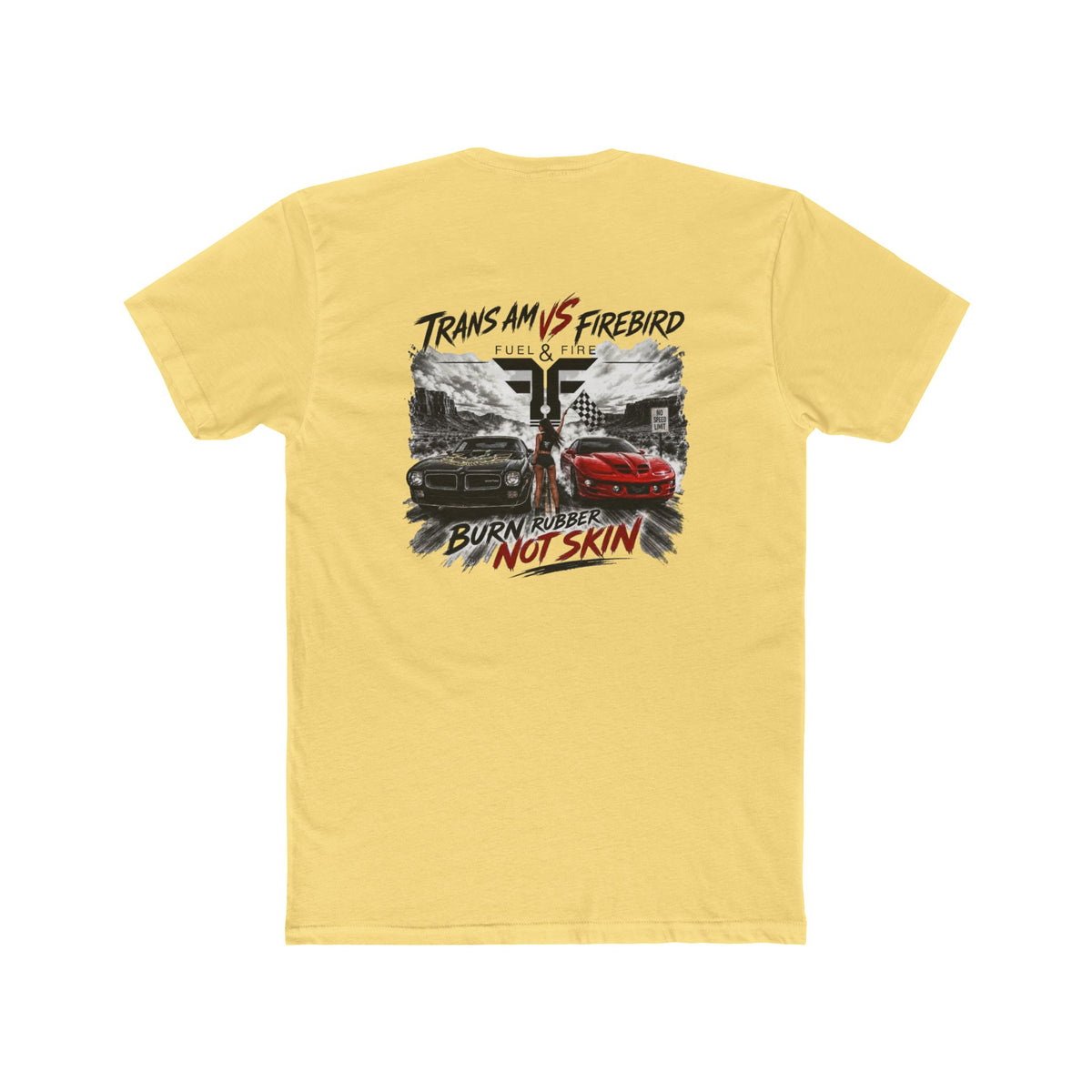 Firebird Muscle Car Tee — "Trans Am vs Firebird: Burn Rubber Not Skin" Graphic T‑Shirt