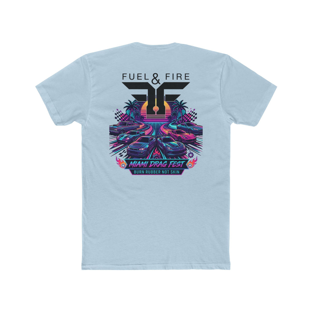Crew Tee — Fuel & Fire Miami Drag Fest Retro Racing Graphic T‑Shirt