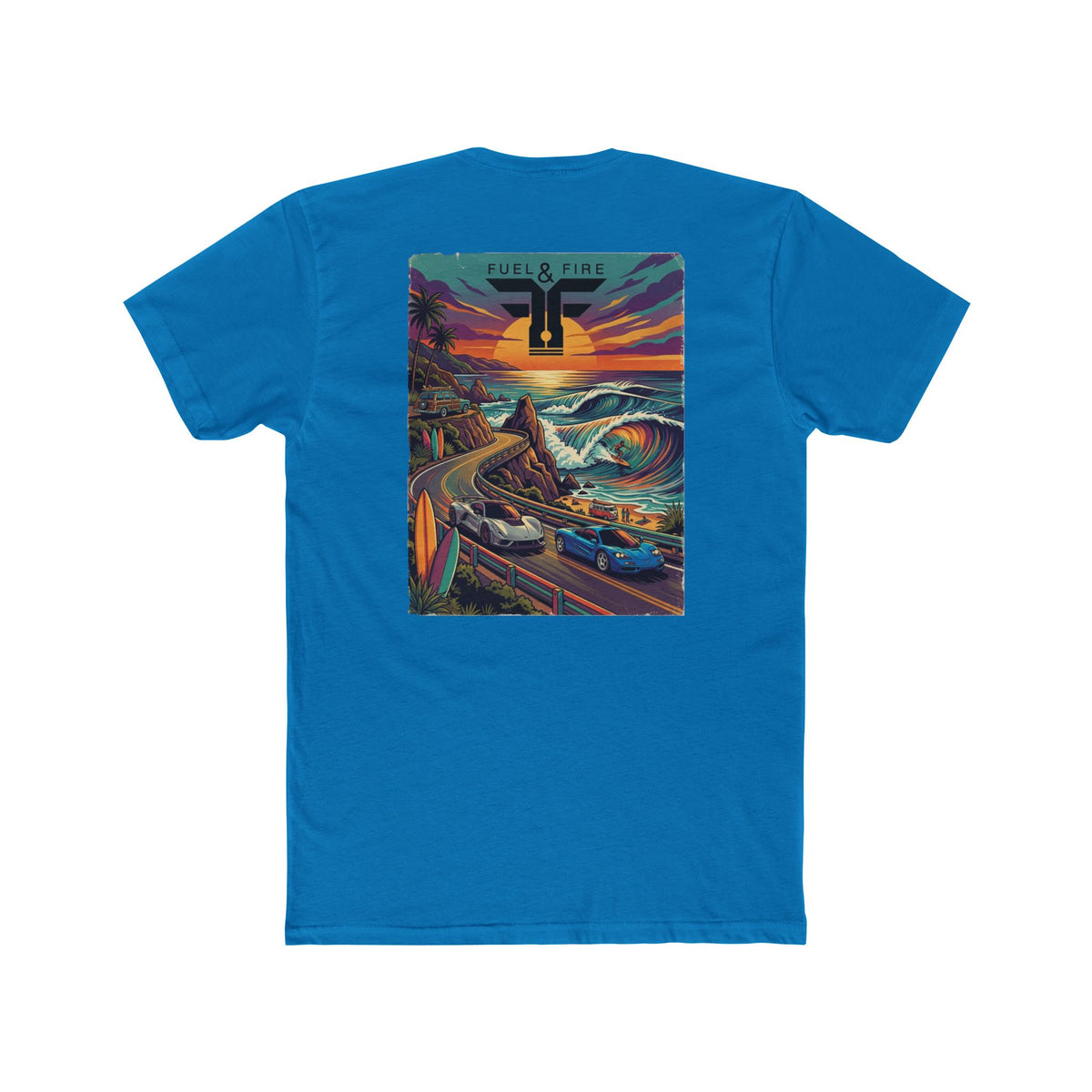 Surf Roadtrip T-Shirt —  Hennessey and McLaren Scenic Sunset Coastal Crew Tee