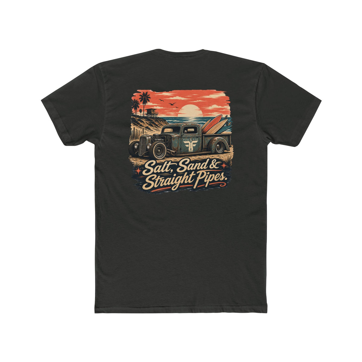 Vintage Surf Truck T‑Shirt — "Salt, Sand & Straight Pipes" Cotton Tee