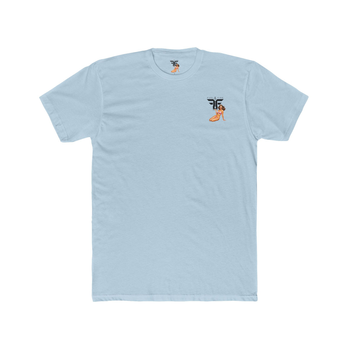 Fuel & Fire Pinup Hot Rod Tee — Retro Pin-up Car Graphic T-Shirt