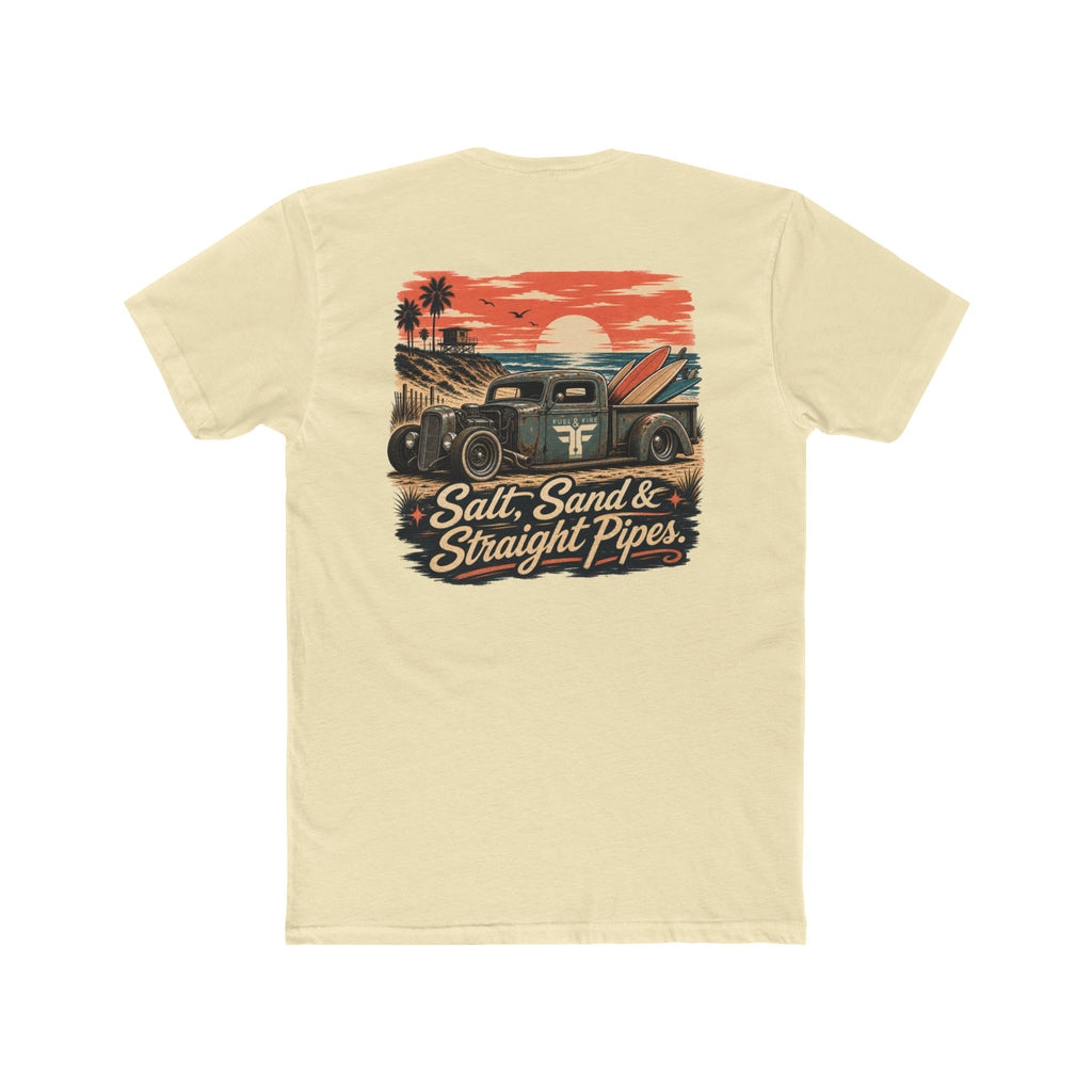 Vintage Surf Truck T‑Shirt — "Salt, Sand & Straight Pipes" Cotton Tee