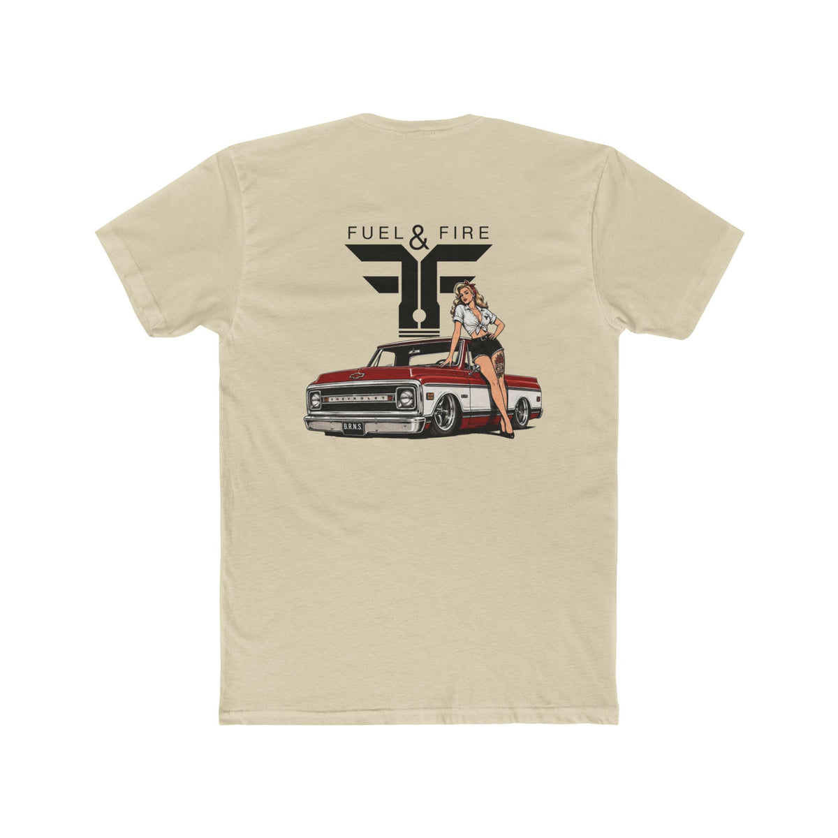 Fuel & Fire Vintage Truck Tee — Pinup Girl Classic Car Graphic Shirt