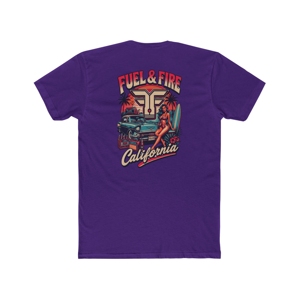 Fuel & Fire California Tee — Vintage Surf Car Graphic Cotton T‑Shirt