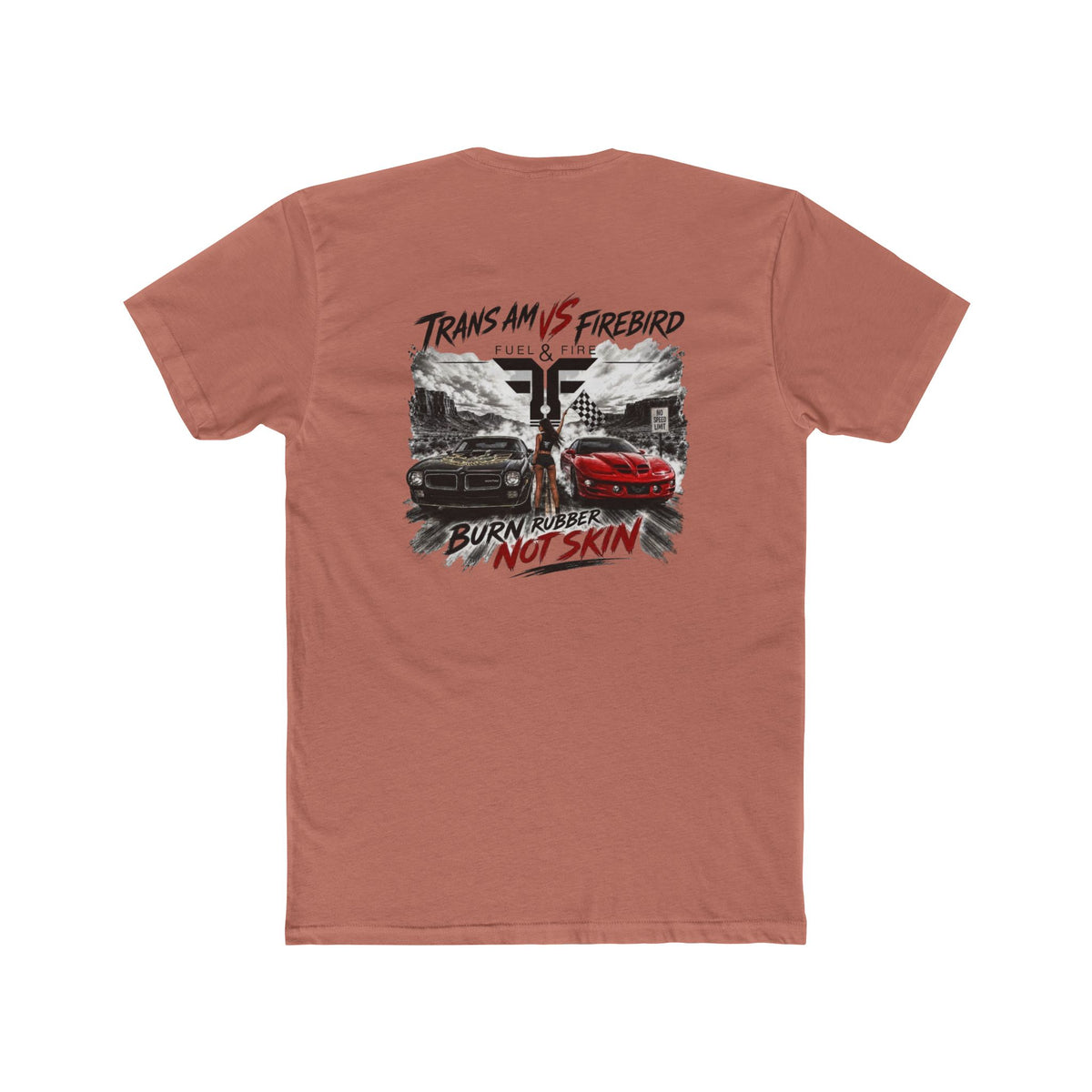 Firebird Muscle Car Tee — "Trans Am vs Firebird: Burn Rubber Not Skin" Graphic T‑Shirt