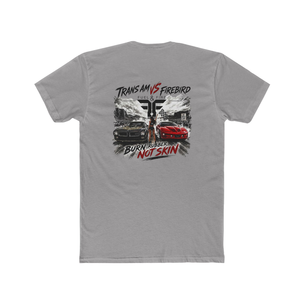 Firebird Muscle Car Tee — "Trans Am vs Firebird: Burn Rubber Not Skin" Graphic T‑Shirt