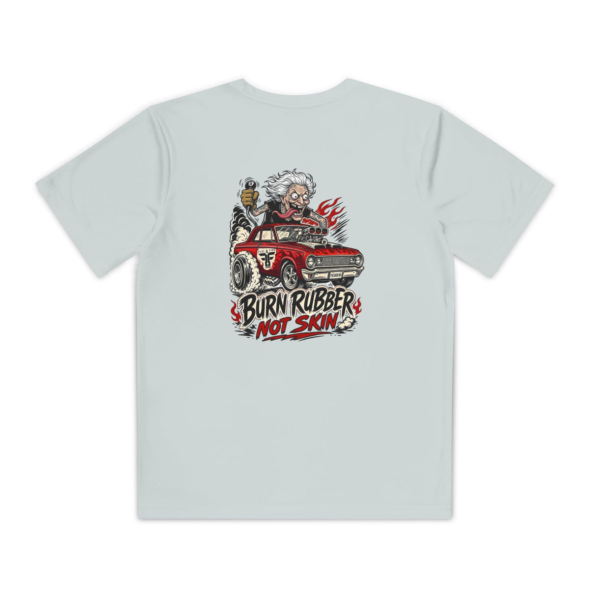 Youth Competitor Tee — 'Burn Rubber Not Skin' Racing Graphic Shirt