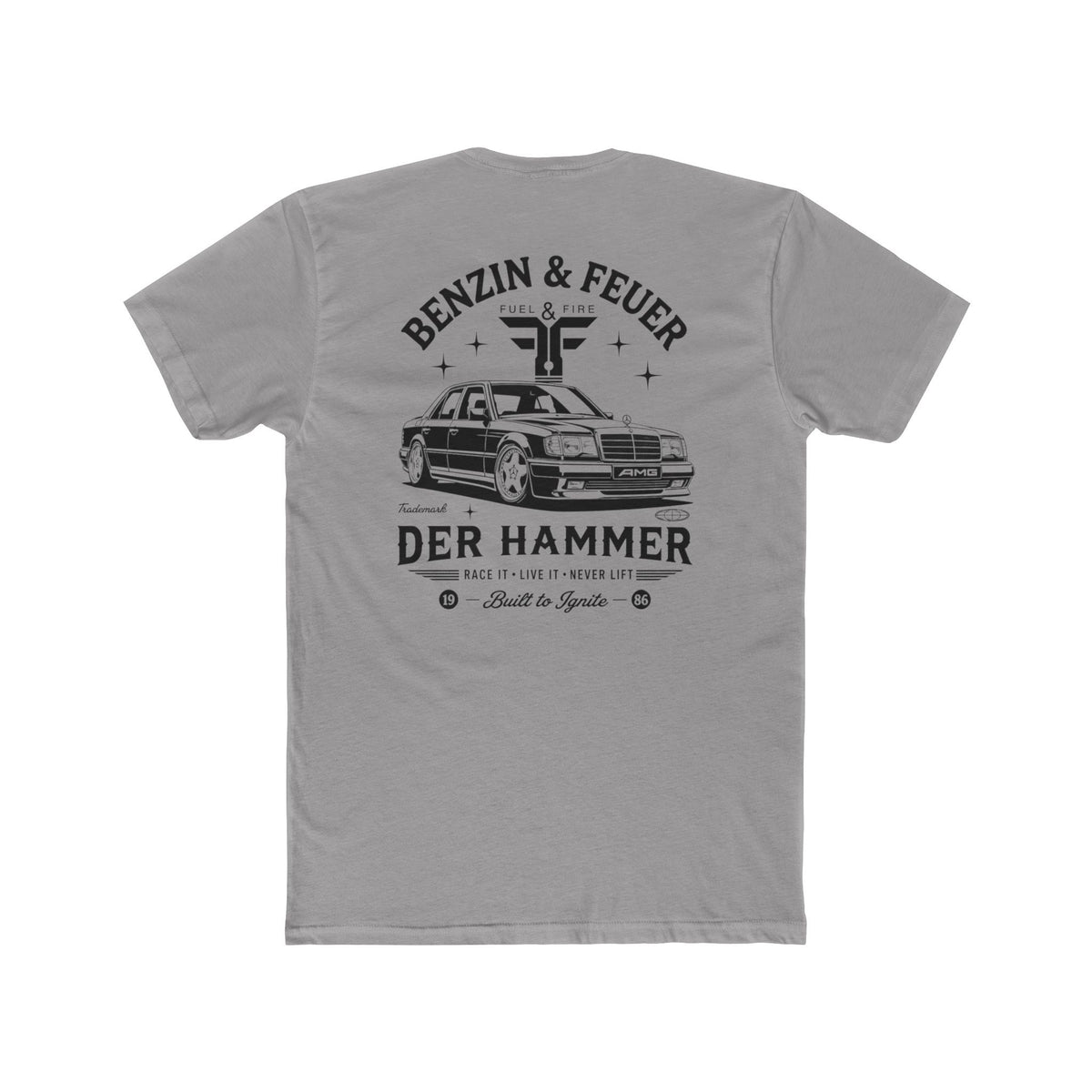 Der Hammer Car Tee — 'Benzin & Feuer' Vintage Mercedes Graphic Shirt