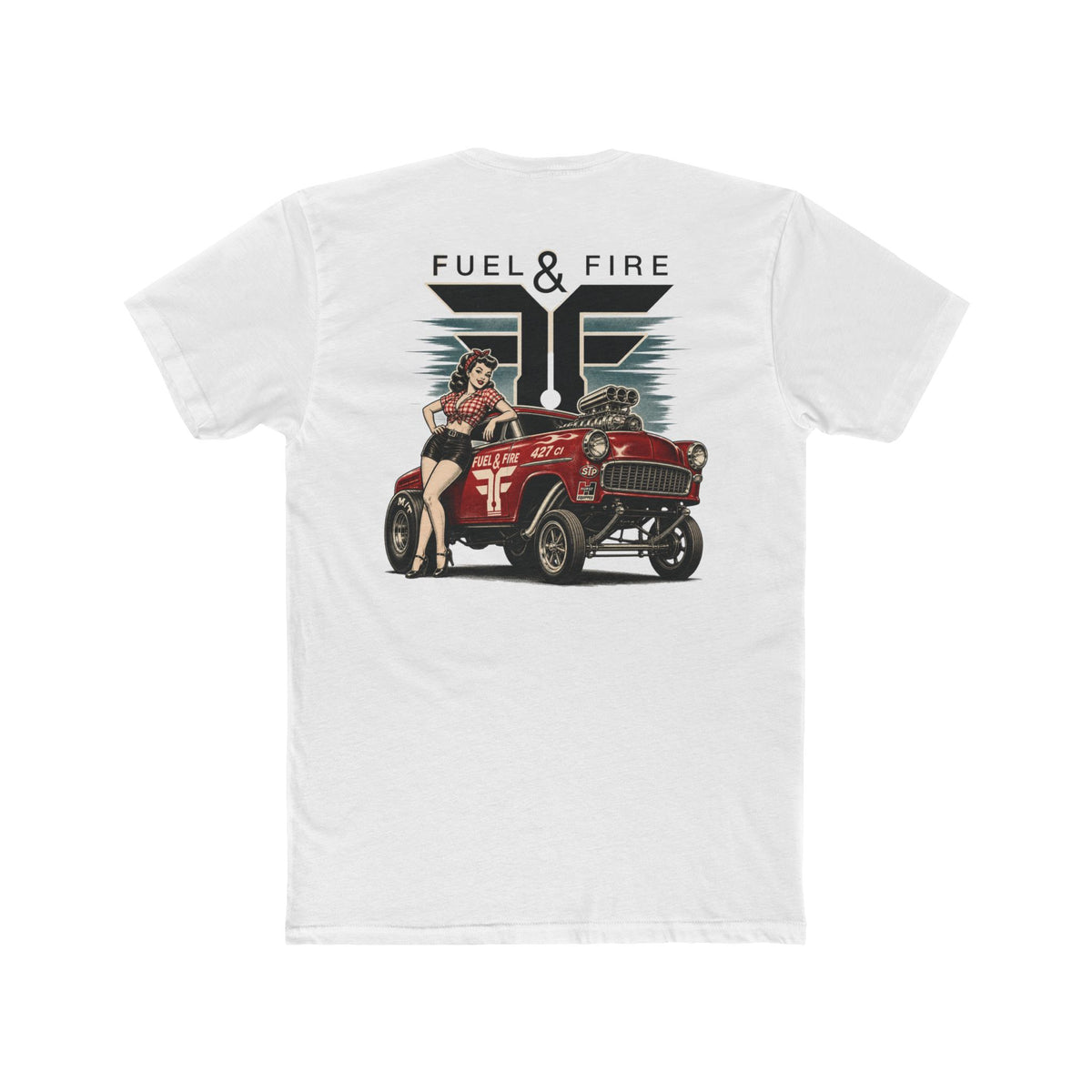 Fuel & Fire Vintage Pinup Car T‑Shirt — Retro Hot Rod Tee