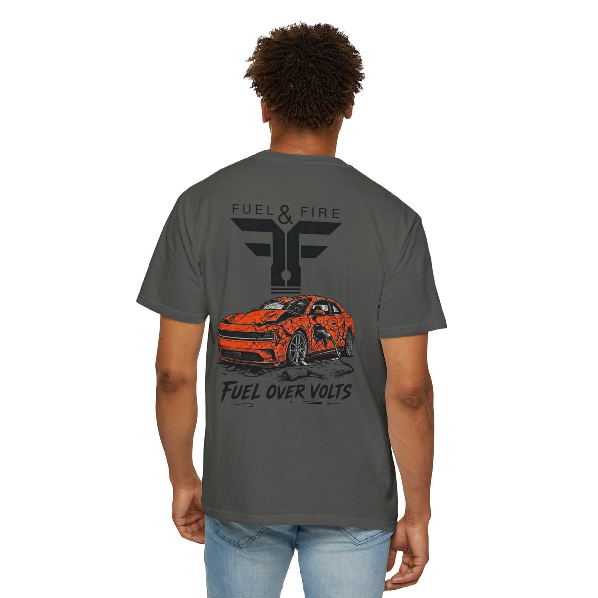 T-Shirt — Fuel & Fire 'Fuel Over Volts' Muscle Car Graphic Tee