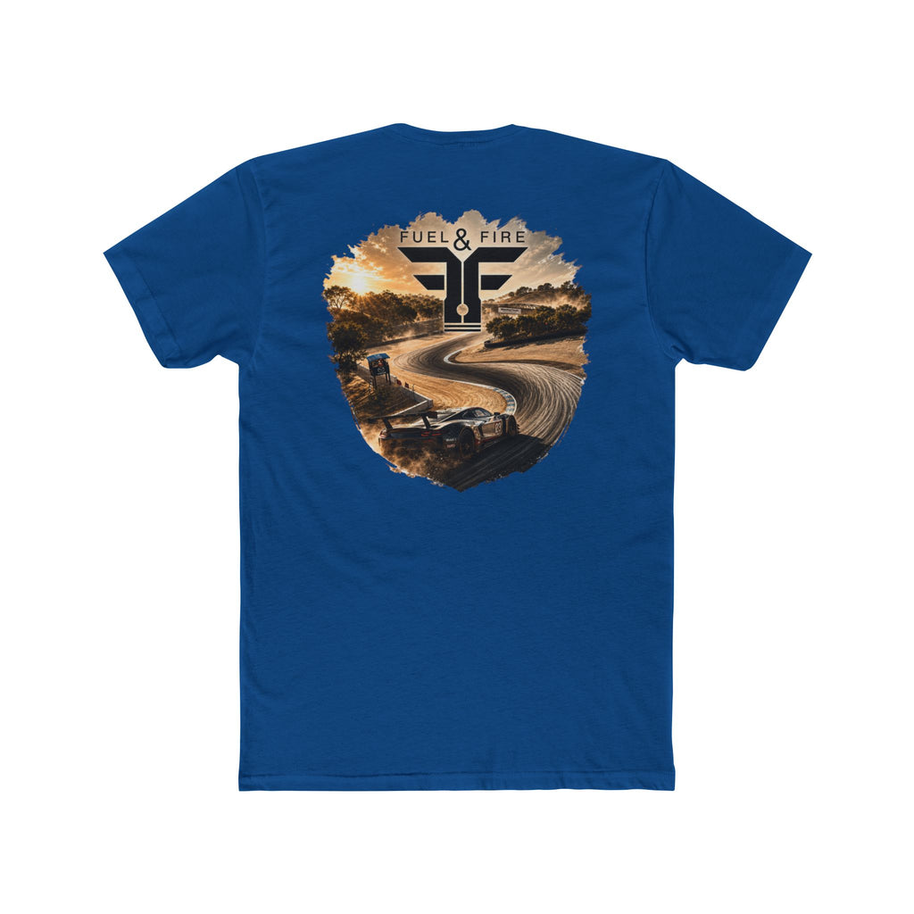 Fuel & Fire Racing Tee — Laguna Seca Graphic Cotton Crewneck