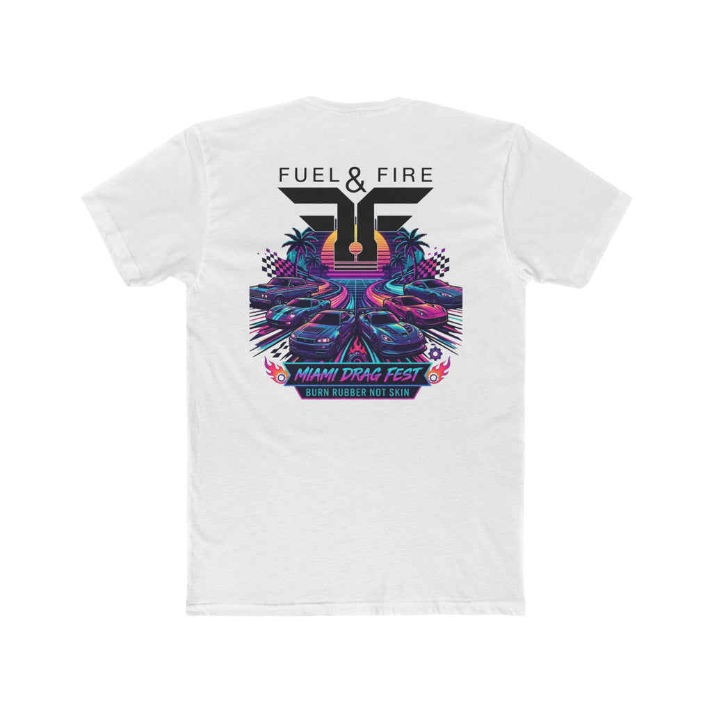 Crew Tee — Fuel & Fire Miami Drag Fest Retro Racing Graphic T‑Shirt