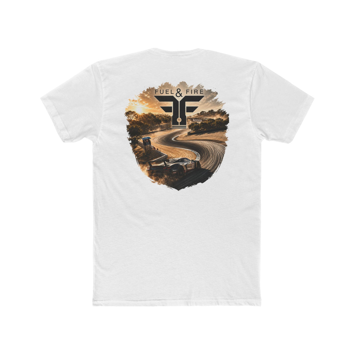 Fuel & Fire Racing Tee — Laguna Seca Graphic Cotton Crewneck