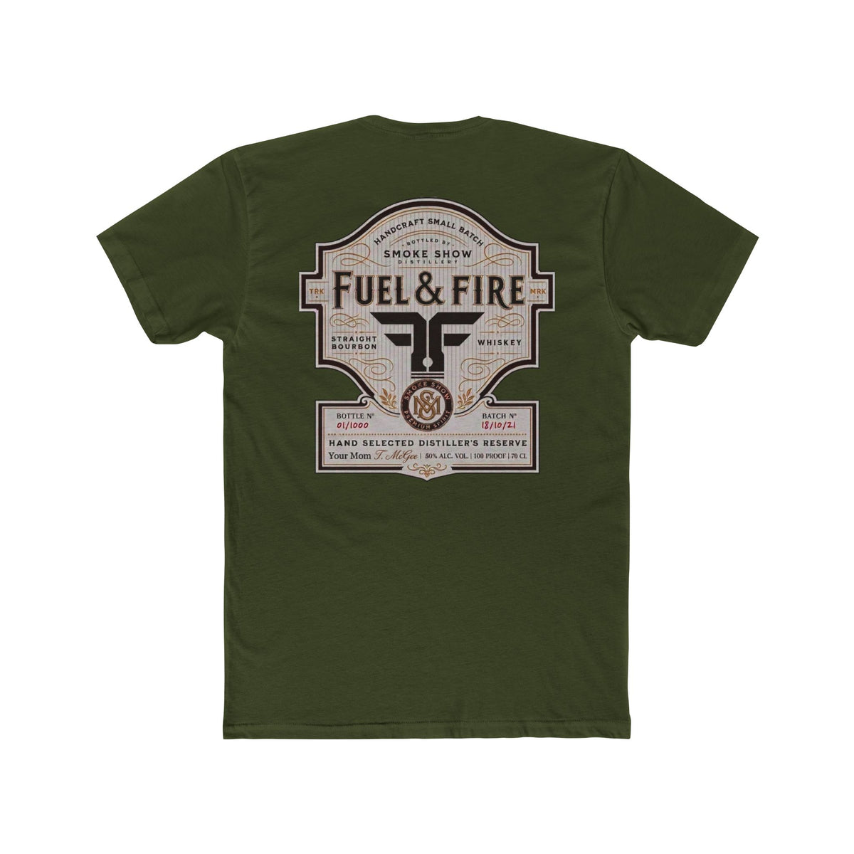Fuel & Fire Smoke Show Distillery Tee — Vintage Whiskey Label Graphic T-Shirt