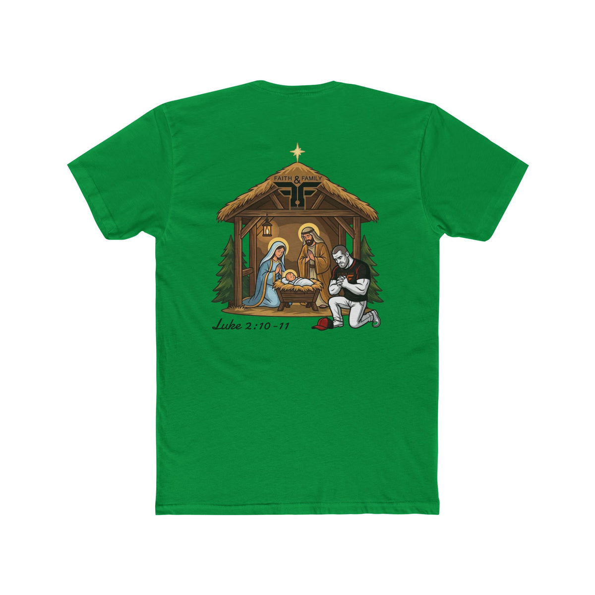 Big Block Bobby - Christmas Nativity T-Shirt with Luke 2:10–11 Graphic