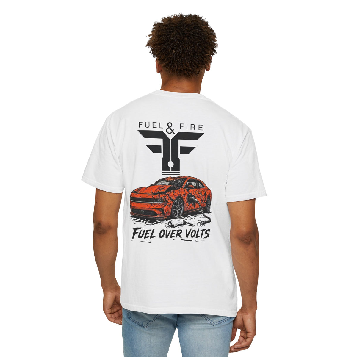 T-Shirt — Fuel & Fire 'Fuel Over Volts' Muscle Car Graphic Tee