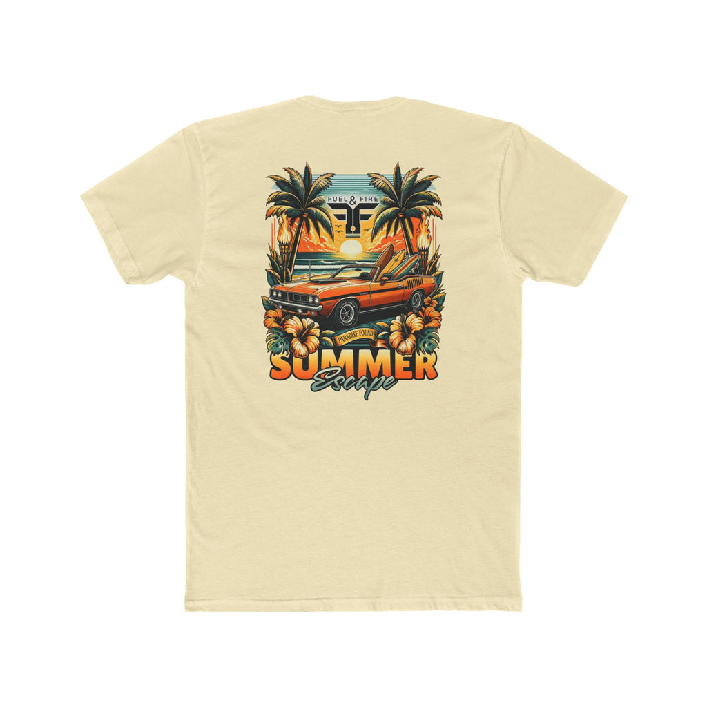 Summer Escape Cuda Tee — Vintage Palm Tree Surf Car Graphic T-Shirt