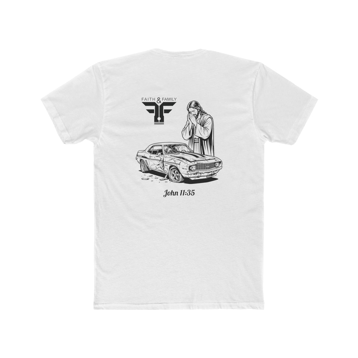 Christian Muscle Car T‑Shirt —  Jesus Wept "John 11:35"  Camaro Prayer Design