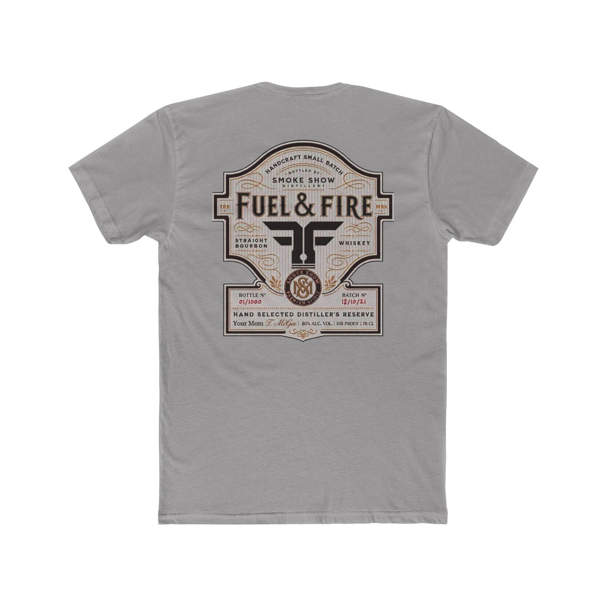 Fuel & Fire Smoke Show Distillery Tee — Vintage Whiskey Label Graphic T-Shirt
