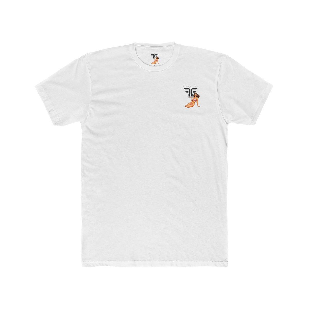 Fuel & Fire Pinup Hot Rod Tee — Retro Pin-up Car Graphic T-Shirt