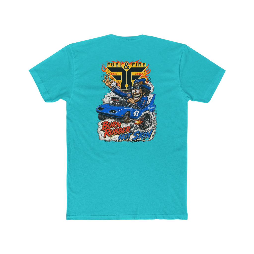 Crew Tee — 'Full & Fire' Burn Rubber Superbird Muscle Car Graphic T‑Shirt