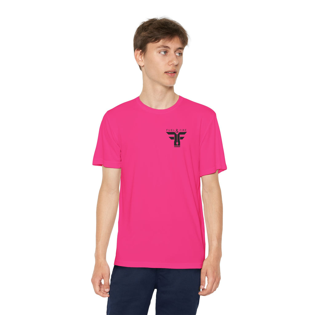 Youth Competitor Tee — 'Burn Rubber Not Skin' Racing Graphic Shirt