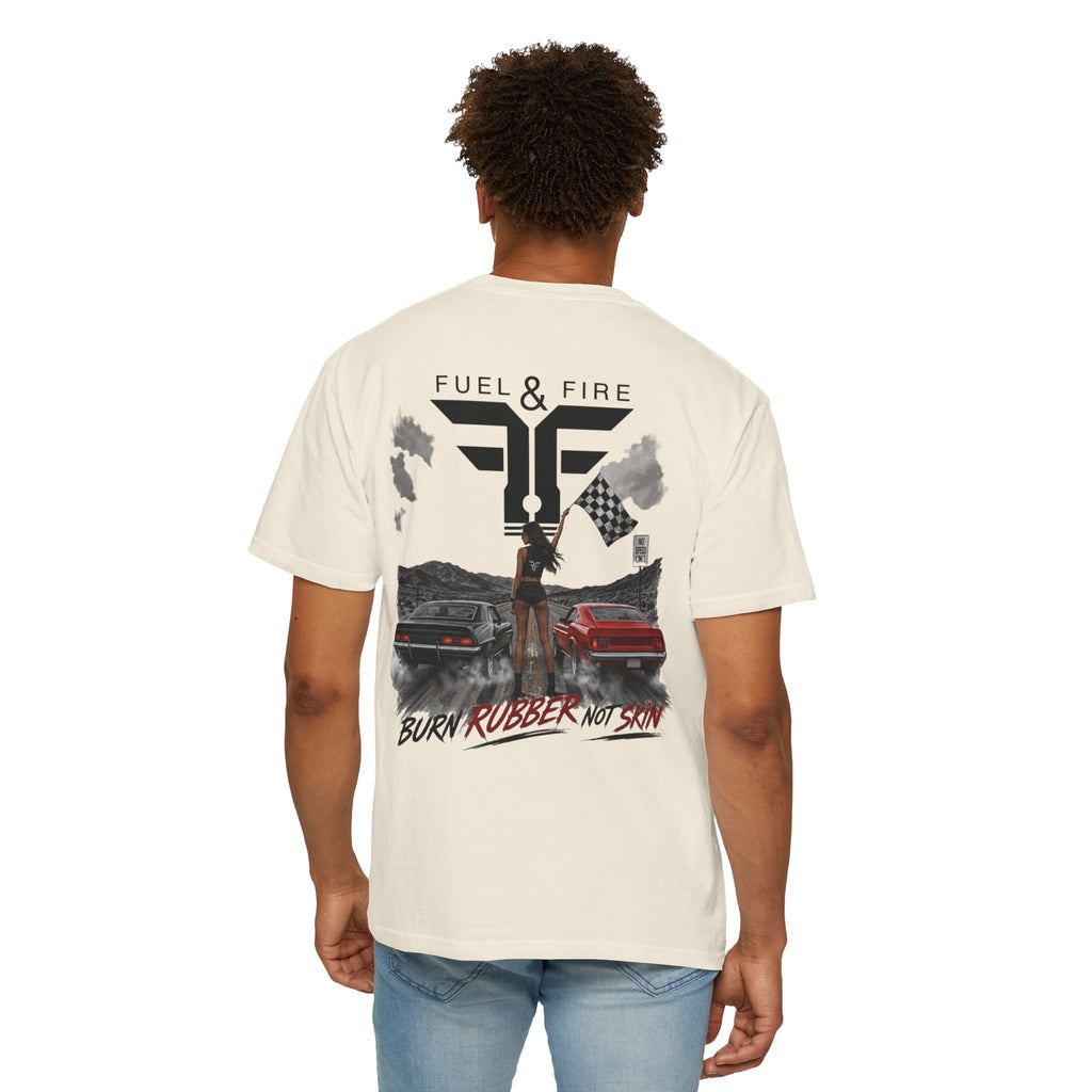 Fuel & Fire 'Burn Rubber Not Skin' Racing T-Shirt