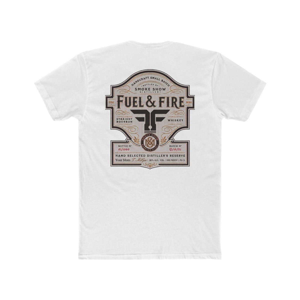 Fuel & Fire Smoke Show Distillery Tee — Vintage Whiskey Label Graphic T-Shirt