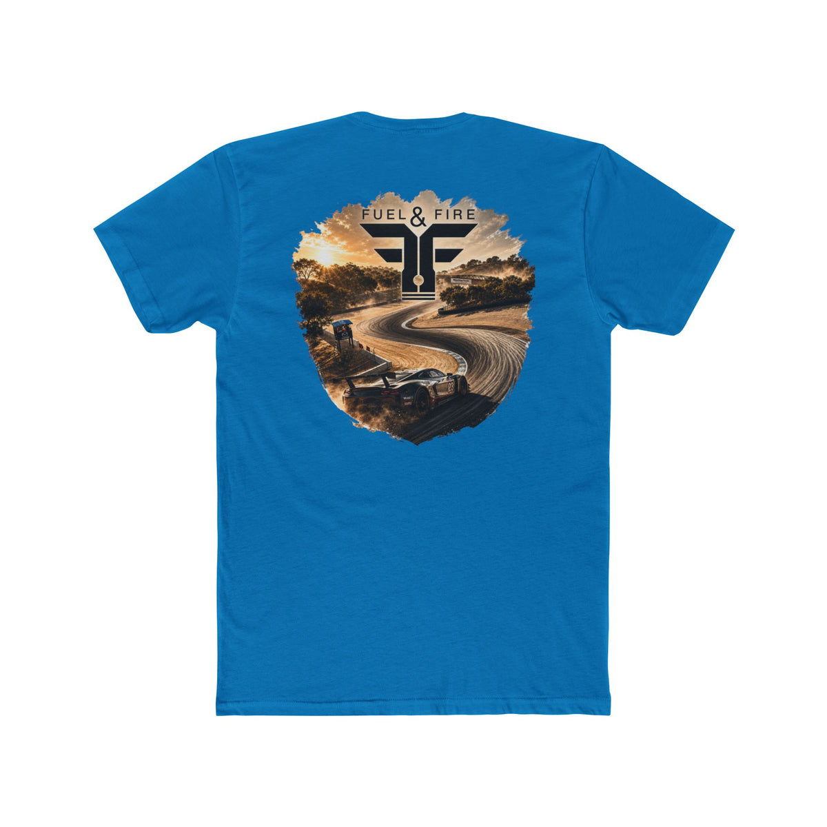 Fuel & Fire Racing Tee — Laguna Seca Graphic Cotton Crewneck