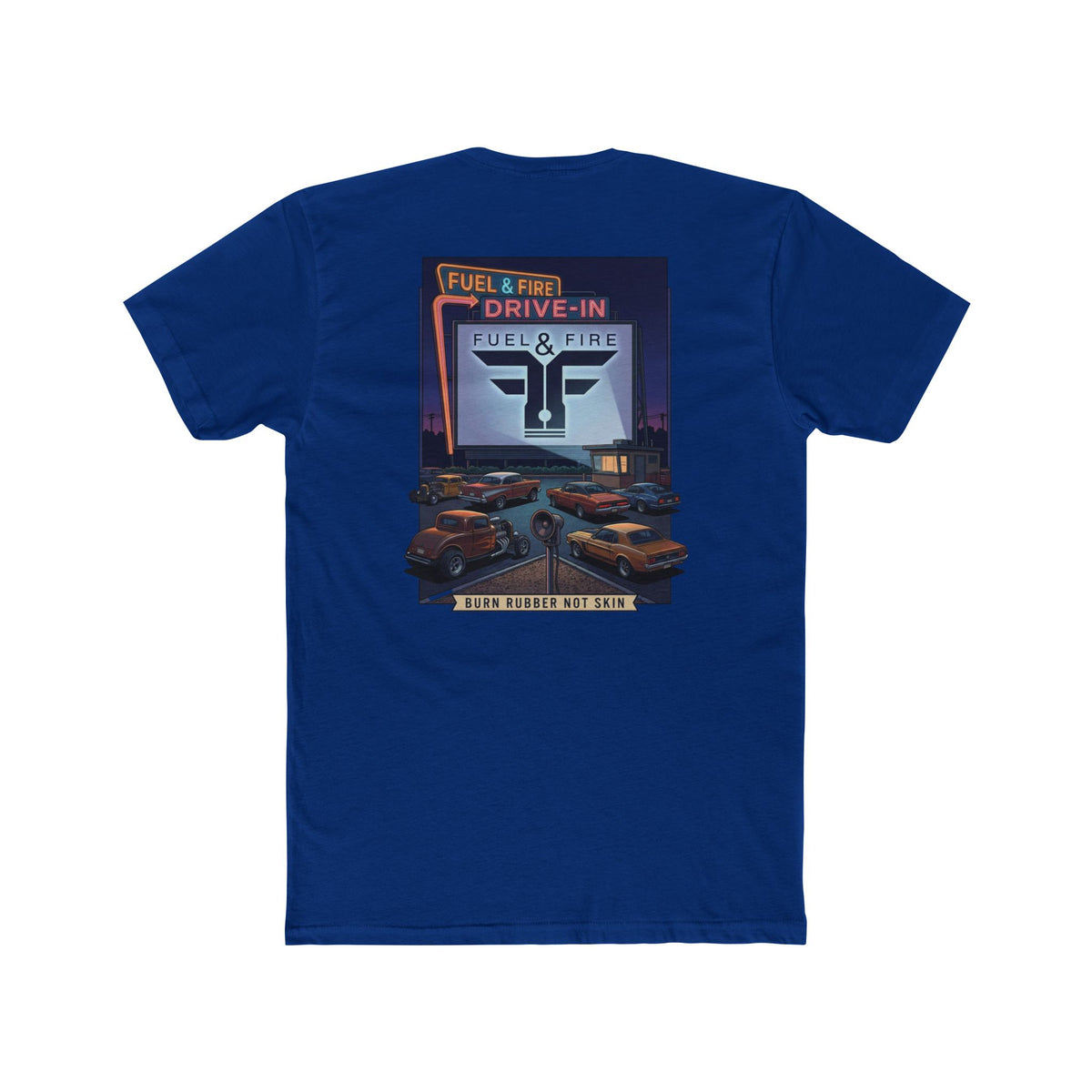 Drive-In Retro Tee — 'Fuel & Fire' Vintage Car Poster T-Shirt