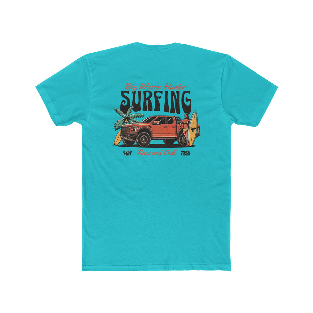 Surfing Ranger Raptor Graphic Tee – "Big Waves Hunter" Vintage Surf T-Shirt