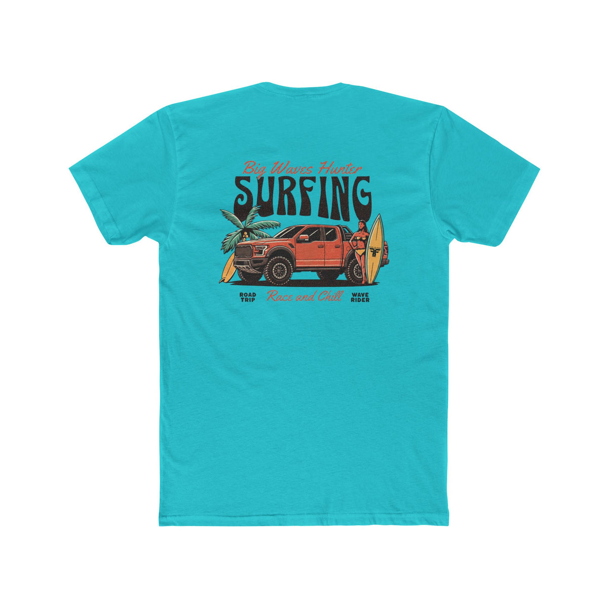 Surfing Ranger Raptor Graphic Tee – "Big Waves Hunter" Vintage Surf T-Shirt
