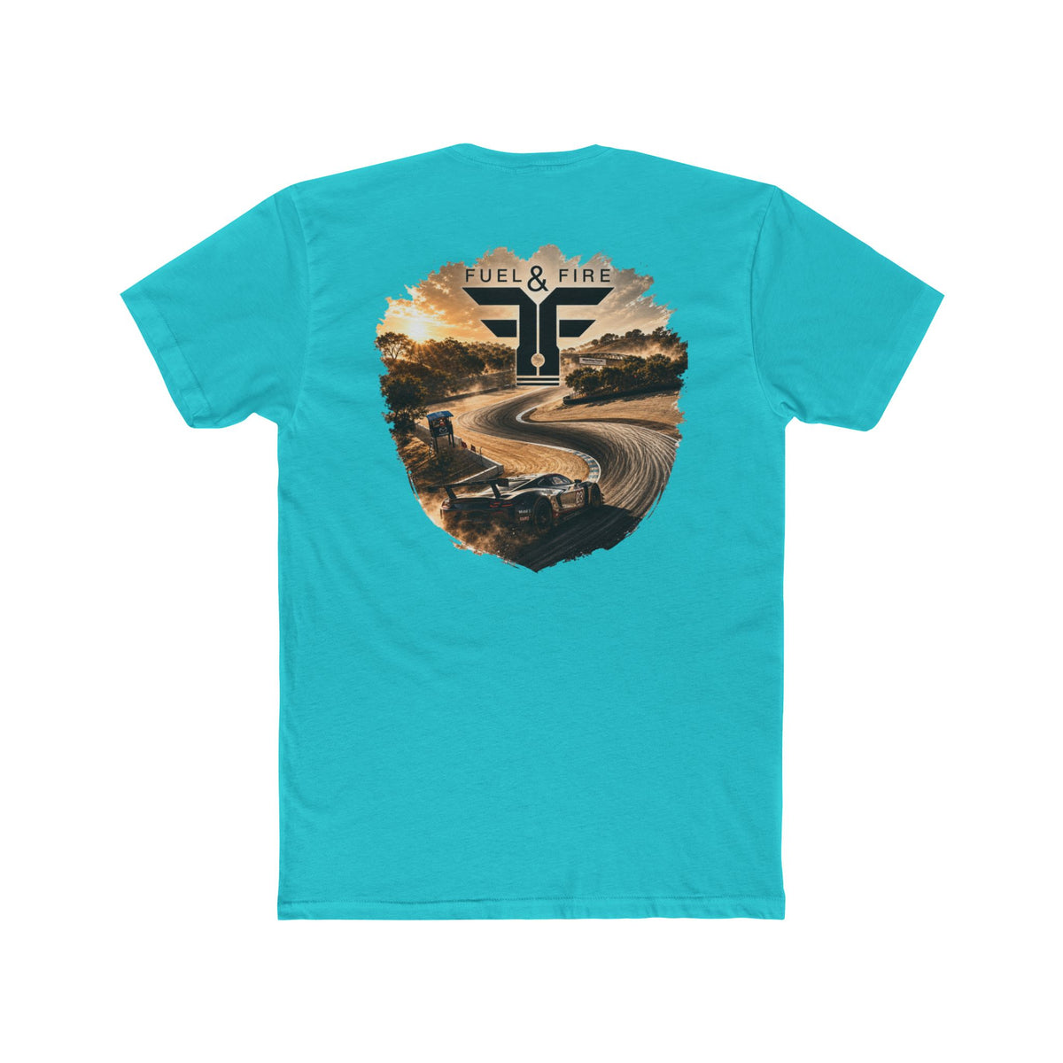 Fuel & Fire Racing Tee — Laguna Seca Graphic Cotton Crewneck