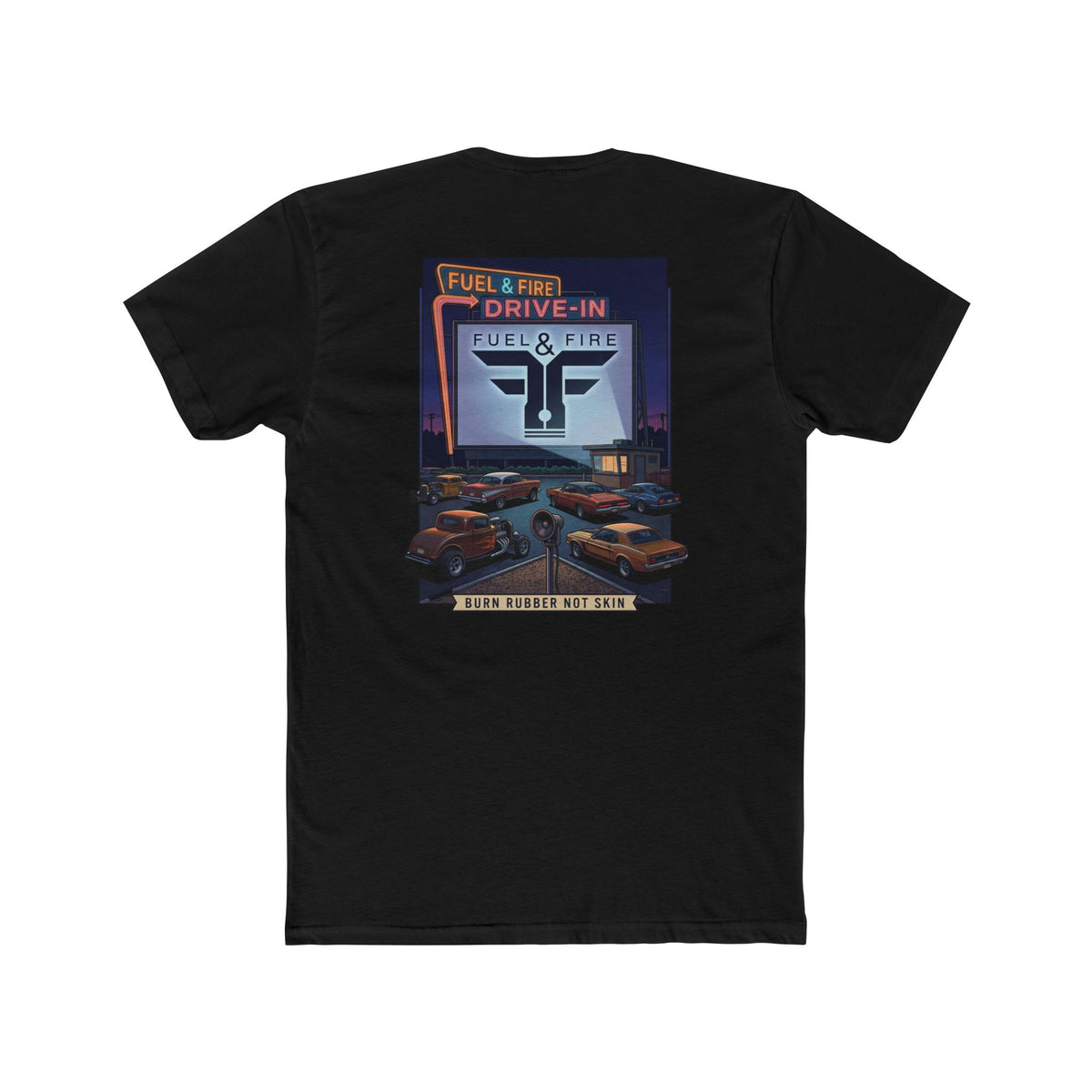 Drive-In Retro Tee — 'Fuel & Fire' Vintage Car Poster T-Shirt