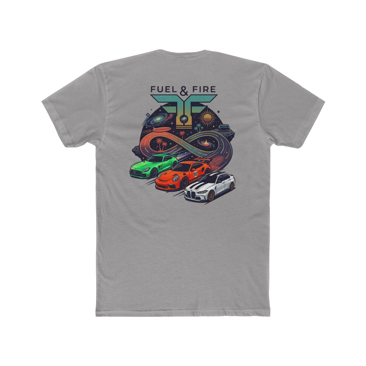 Fuel & Fire Space Race — Retro Racing Graphic T-Shirt