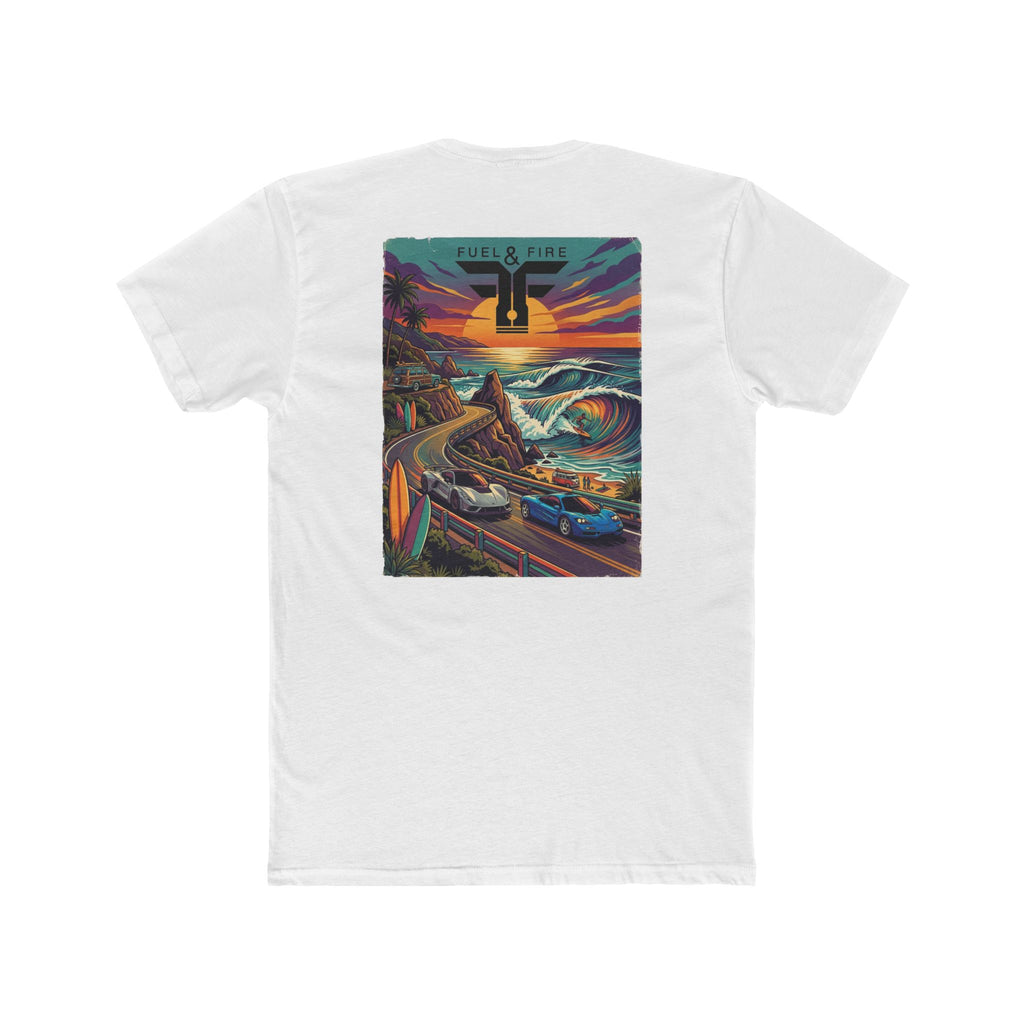 Surf Roadtrip T-Shirt —  Hennessey and McLaren Scenic Sunset Coastal Crew Tee