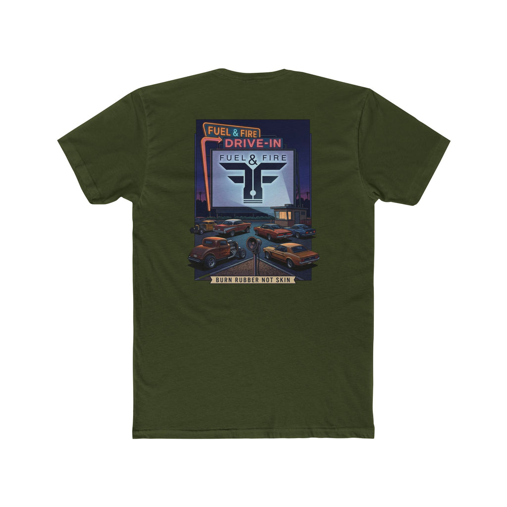 Drive-In Retro Tee — 'Fuel & Fire' Vintage Car Poster T-Shirt