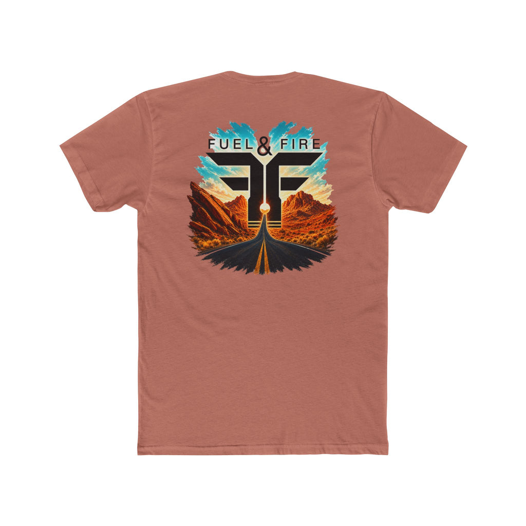 Fuel & Fire Road Trip Graphic Tee — Vintage Desert Sunset T‑Shirt