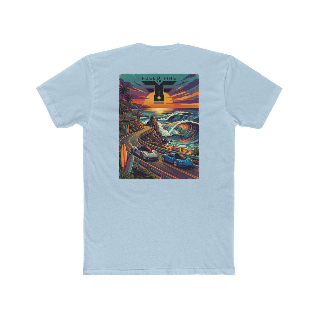 Surf Roadtrip T-Shirt —  Hennessey and McLaren Scenic Sunset Coastal Crew Tee