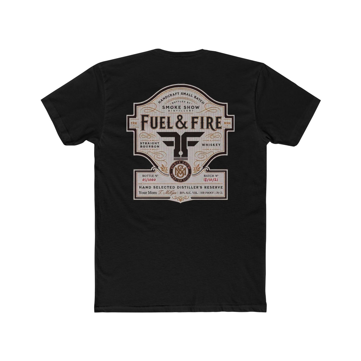 Fuel & Fire Smoke Show Distillery Tee — Vintage Whiskey Label Graphic T-Shirt