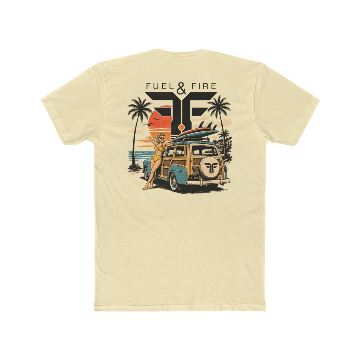 Fuel & Fire Surf Van Tee — Vintage Beach Sunset Graphic T-Shirt